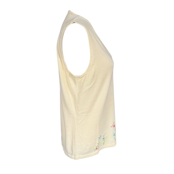 Paul Harris Design yellow floral sleeveless soft stretchy tank top size large - Picture 3 of 9